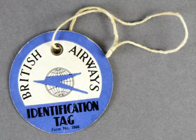 British Airways / Boac Vintage Airline Luggage Label Baggage Bag Tag - Blue