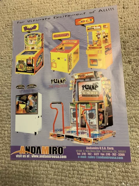 Pump It Up Premier Western Train Hammer Andamiro ARCADE video GAME FLYER