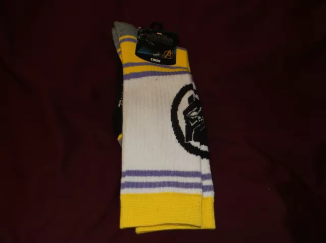 BRAND NEW Marvel BLACK PANTHER AVENGERS Crew Socks Size 10-13 by Bioworld