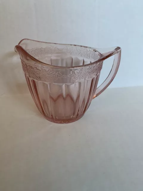 Adam Pink Depression Glass Creamer, Art Deco, Jeannette Glass Co 1932-1934