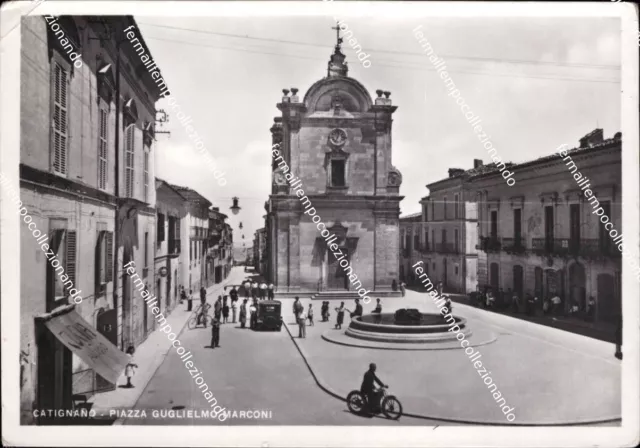 cd615 cartolina catignano piazza guglielmo marconi provincia di pescara abruzzo