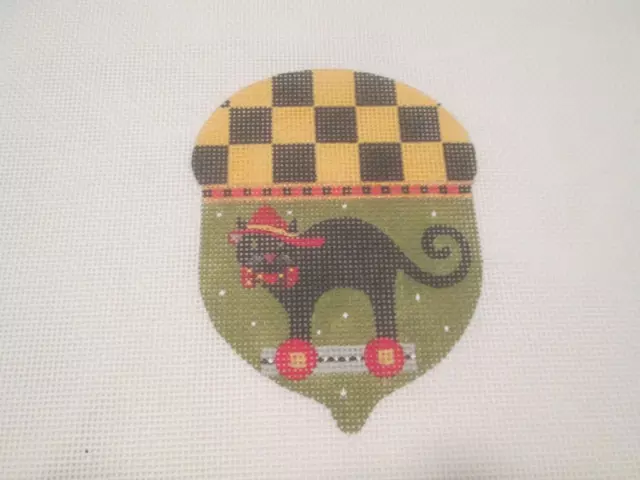 Black Cat Acorn-Melissa Shirley-Handpainted Needlepoint Canvas