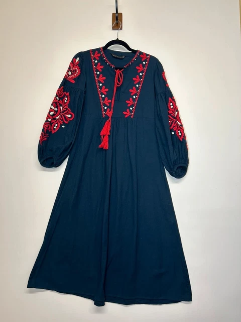 embroidered white summer dress Art Embroidered White Simple Long Dress Summer Women Dress Q295A XS