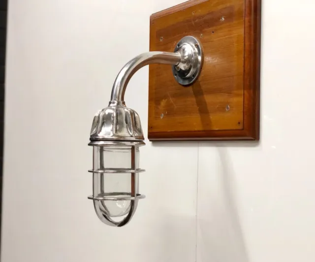 Lámpara de aplique de pared de metal de aluminio marítimo con cuello de...