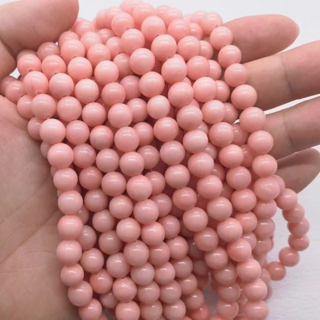 6mm Natural Pink Jade Gemstone Round Loose Beads 15"AAA-