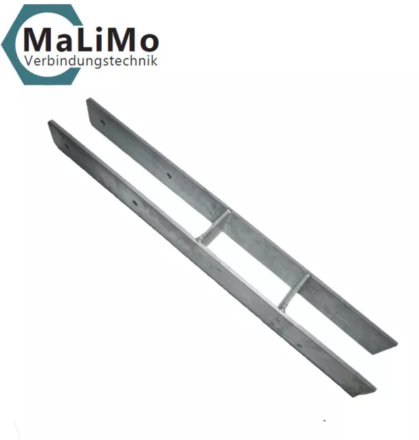 MaLiMo Pfostenanker H-Anker H-Pfostenträger 800 x 80 x 8 mm feuerverzinkt STABIL