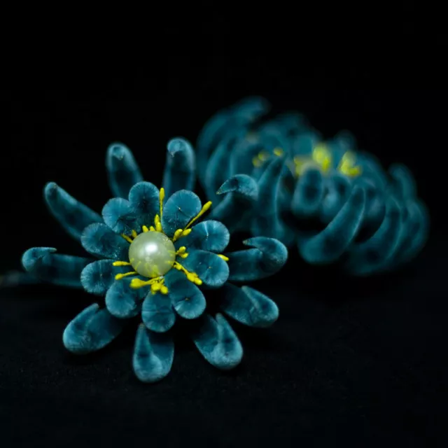 Chinese Ancient Style Jewelry Silk Velvet Flower Chrysanthemum Hairpin Hair Clip