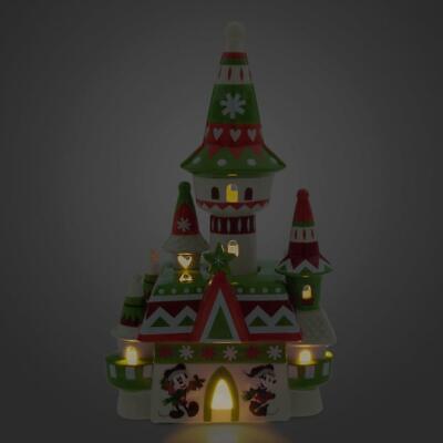Disney Parks Fantasyland Castle Santa Mickey Light-Up Figurine Nordic Christmas 