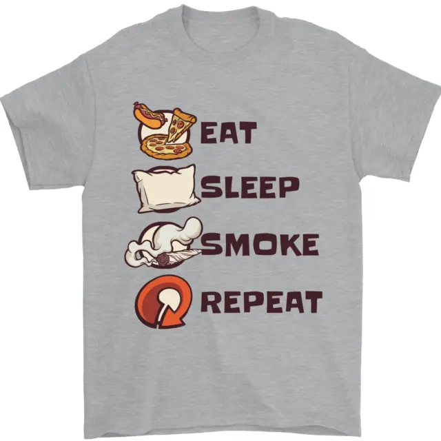 Eat Sleep Smoke Weed Repeat Drugs Cannabis Mens T-Shirt 100% Cotton