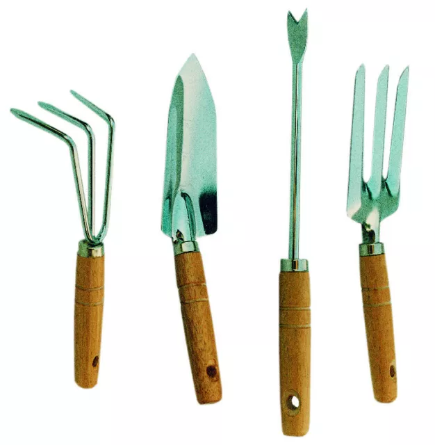 6 Cf Set 4 Attrezzini Da Giardino M/Legno Imp19660