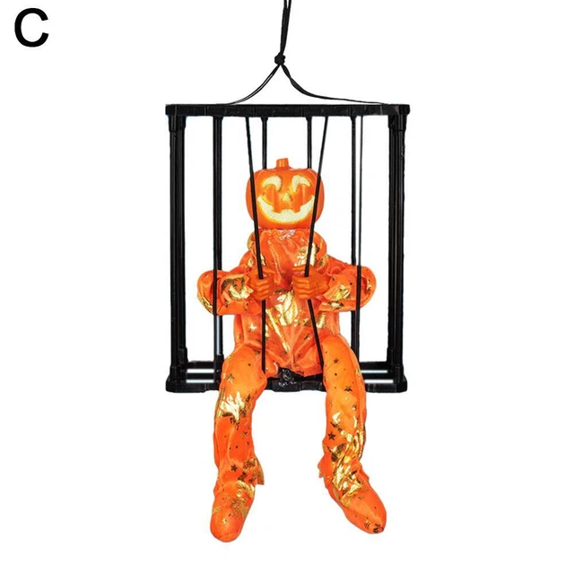 C Cage Ghost Halloween Hanging Decor Yelling Scary Animated Prisoner Ghost To B8