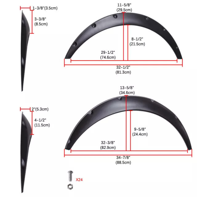 For Toyota Tacoma 1995-2004 Extended Fender Flares Wide Body