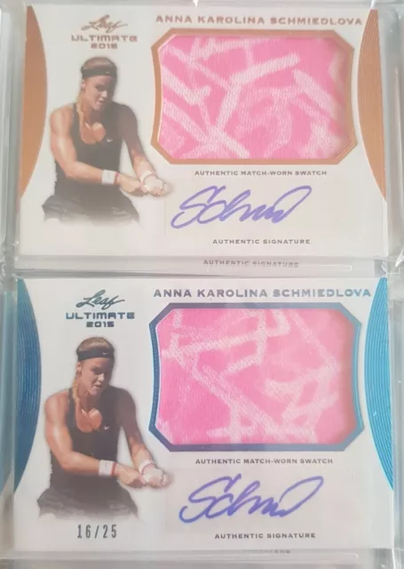 2015 Leaf Ultimate Tennis Match-worn Autos Anna Karolina Schmiedlova Bronze/Blue