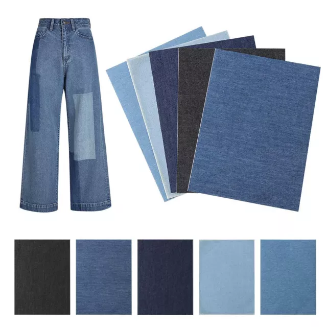 Toppe Termoadesive Jeans,5 Rotoli Toppe Adesive per Jeans,Patch in  Denim,Toppa di Riparazione in Denim,Toppe Termoadesivi per Tessuti,Toppa  per Cucire