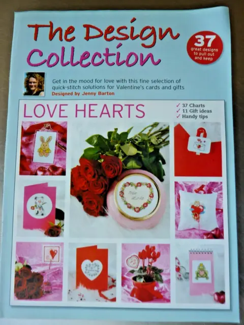 8644]X Stitch Chart-37 Valentine Motifs, Hearts Flowers Frog Lion Cupcake Bride