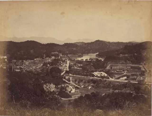 Ceylon Sri Lanka Kandy Ansicht Allgemeine Foto Scowen Vintage Albumin c1870