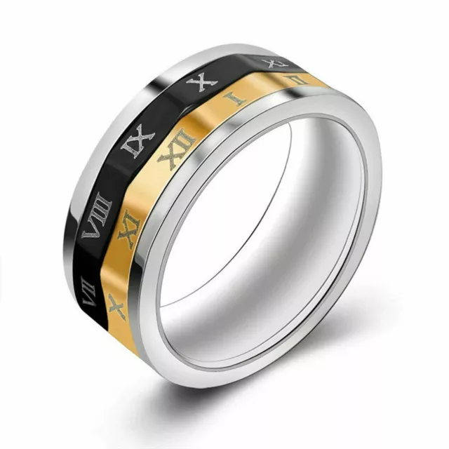 Bague Numériques Rotatifs - Hommes - en Titane et Acier Inoxydable. T 10/62 3