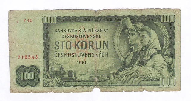 100 Korun 1961 Czechoslovakia CHARLES BRIDGE HRADCANY PRAGUE