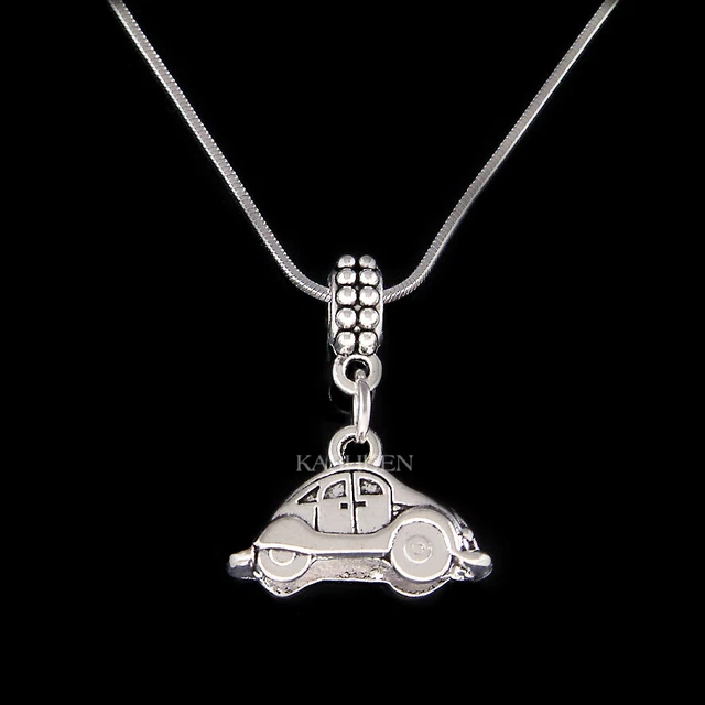 Dainty 3D VW Beetle Volkswagen Classic First Car Owner Keychain Charm Necklace