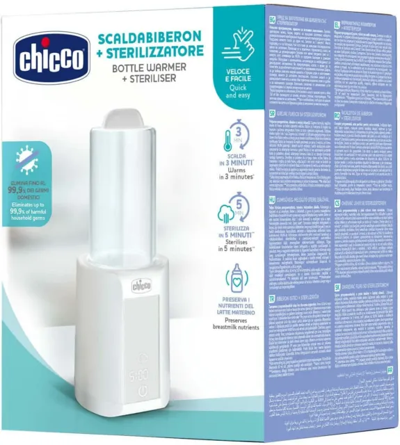 Chicco Chauffe Biberon + Stérilisateur 2in1 avec Fonction Minuterie Et Dégivrage 2