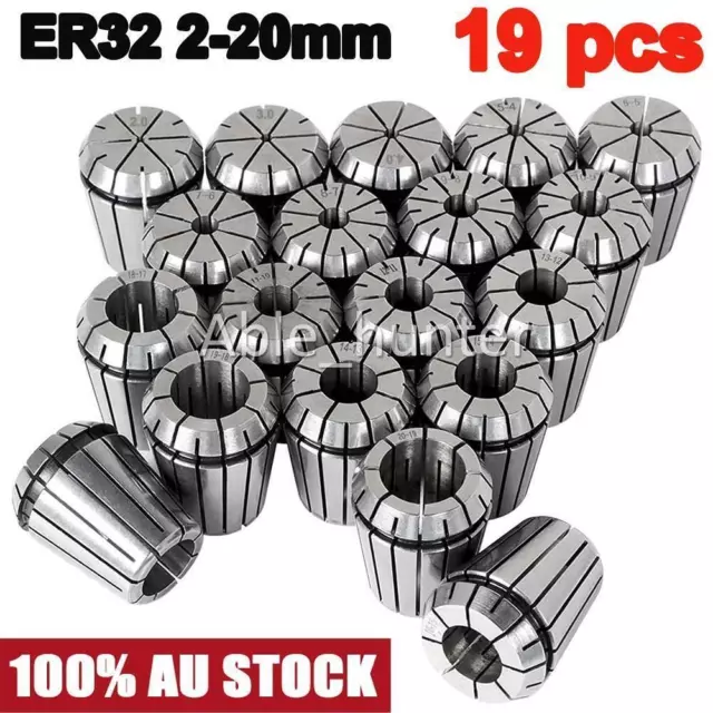 19 PCS Spring Collet Set ER32 2-20mm Metric CNC Milling Lathe Tool NEW AU STOCK