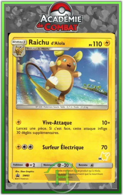 Raichu d'Alola- SL00:Académie de Combat - SM65 - Carte Pokémon Française Neuve