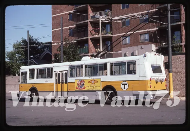 Original Slide Trolley Bus 4038 Mbta Boston Kodachrome 1990