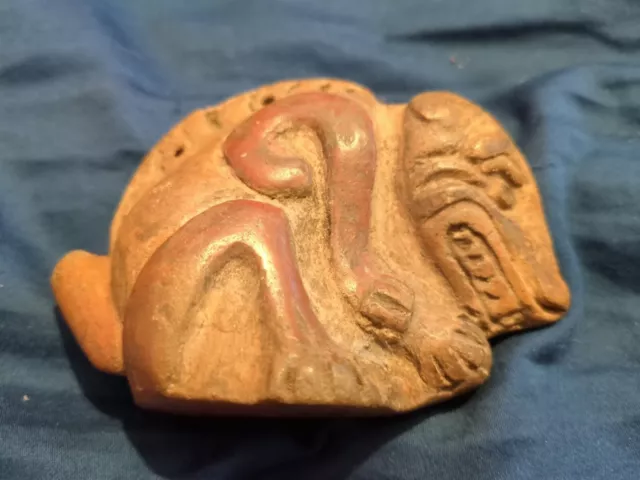 Pre-Columbian Mayan WHISTLE Pottery Artifact Shaman Animal Figure Ceremonial