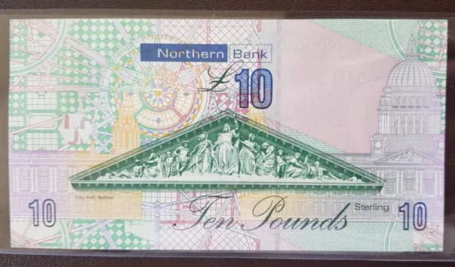 GH0000010 Northern Ireland £10 pounds Northern Bank, 2011, P-210, UNC Very Rare 2