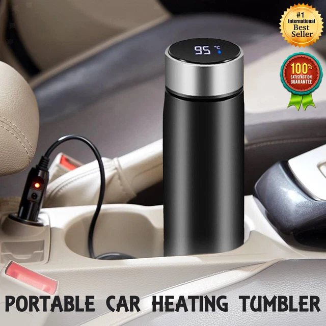 Portable Car Heating Cup Tumbler LCD Display Insulated Smart Car Heated Mug Cup