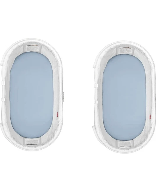 Paquete de 2 sábanas ajustadas para cesta Dudu N Girlie Moses 100 % algodón talla 36 x 75 cm azul