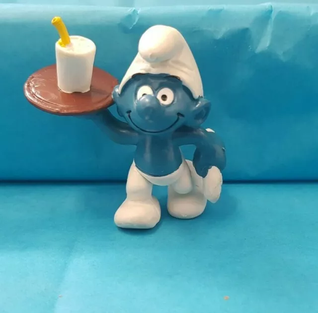 🟢Puffi Smurf Puffo Cameriere Peyo Schleich Vintage Ottime Condizioni