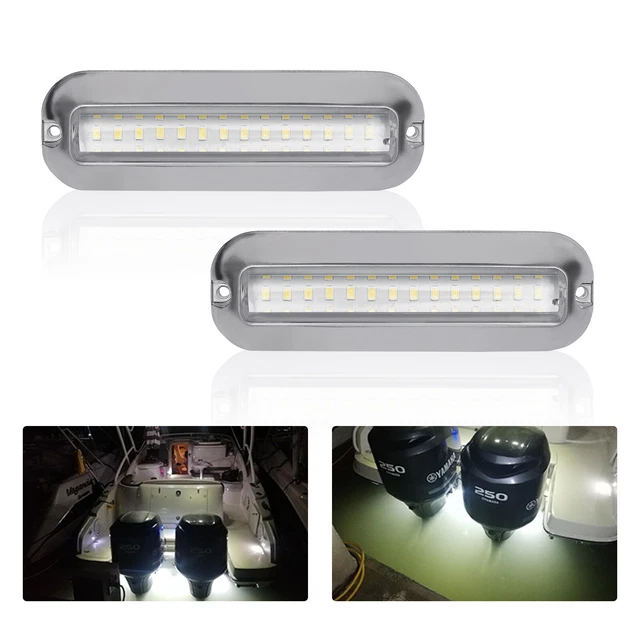 2PACK 42-LED Underwater Pontoon Marine Boat Yacht Drain Transom Lights IP68 5.1"