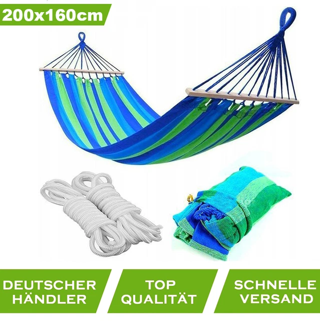 Hängematte XXL Mehrpersonen Stabhängematte 2 Personen Doppel 200x160cm bis 200kg
