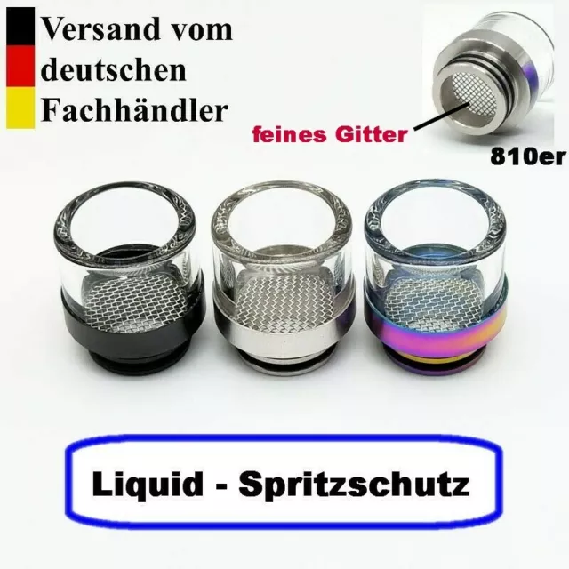 DripTip 810er Spritzschutz feines Gitter gegen Liquid Glas Drip Tip 810