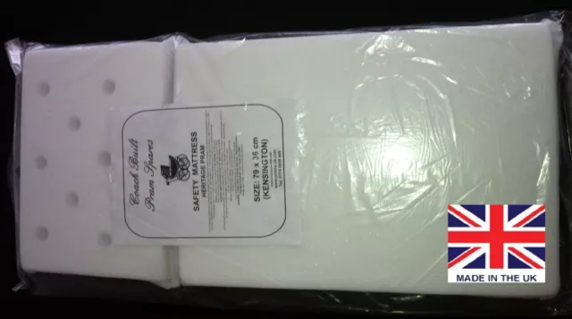 COACH BUILT PRAM SAFETY MATTRESS - Silver Cross Kensington - Removable Cover