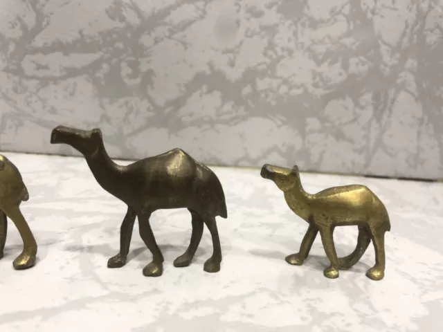 Lot de 4 dromadaire ancien en laiton - Statuette dromadaire chameau collection 3