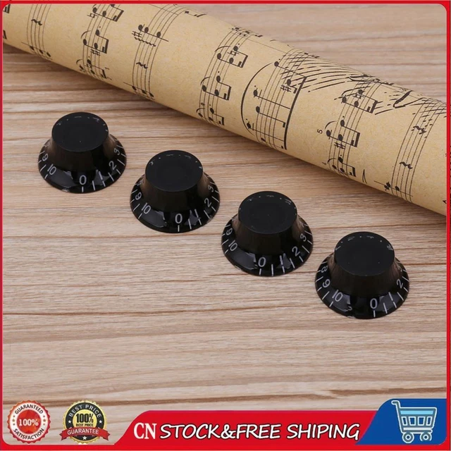 4pcs Transparent Acrylic Electric Guitar Bass Volume Knob Potentiometer Cap
