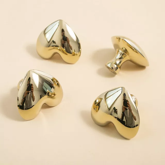 Brass Love Heart Wardrobe Door Knob Cupboard Drawer Pull Dresser Cabinet Handle