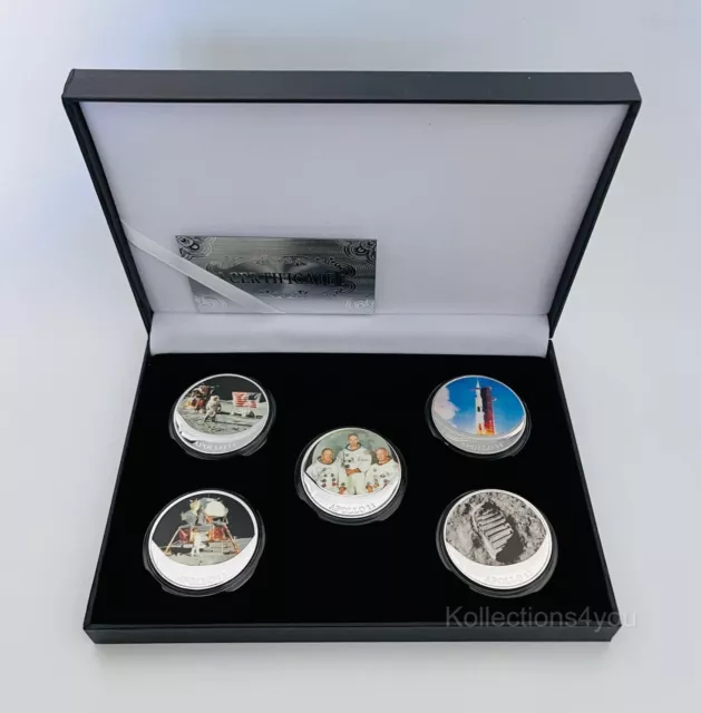 1969 Apollo 11 Moon Landing 50th Anniversary Silver Coins Neil Armstrong COE