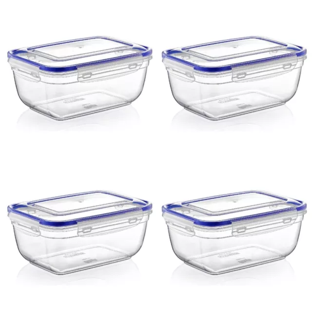 4 x Airtight Food Storage Containers- Set-Seal Lock with lids+BPA Free