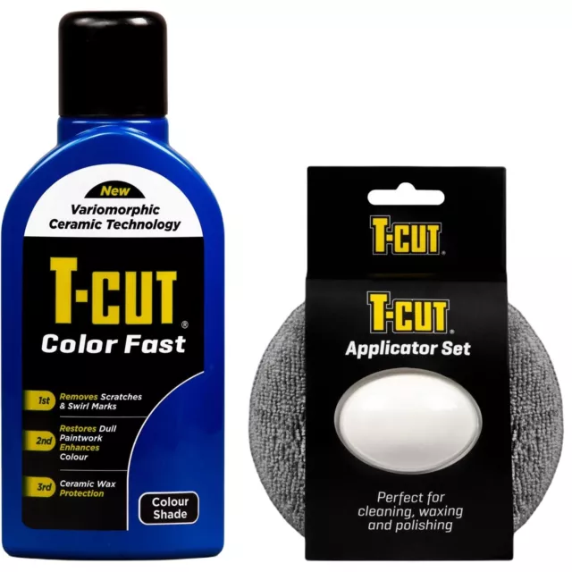 T-Cut Color Fast Dark Blue Ceramic Wax Polish Scratch Remover 500ml + Applicator