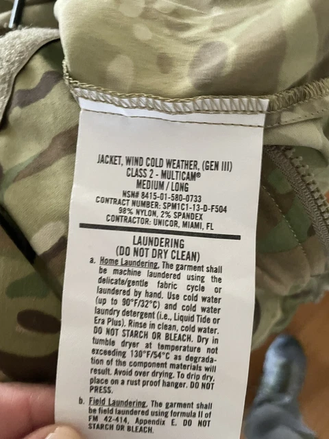 OCP Multicam ECWCS Gen III Class 2 Jacket, Wind, Cold Weather Med Long Windshirt 3