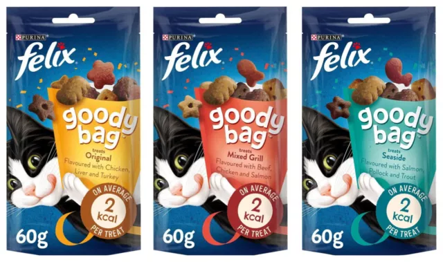 Felix Goody Bag Cat Treats, 60g (8 Pack) - Multiple Flavours