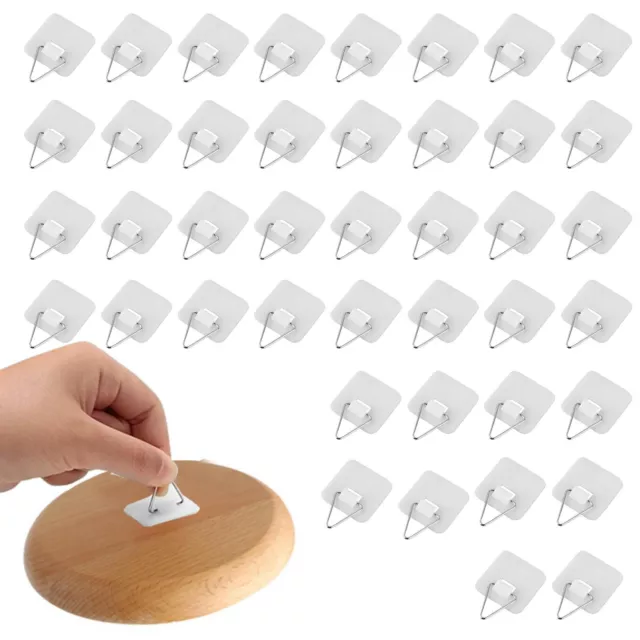 50* Adhesive Plate Hangers for The Wall Disc Hanger Invisible Picture Holder Set