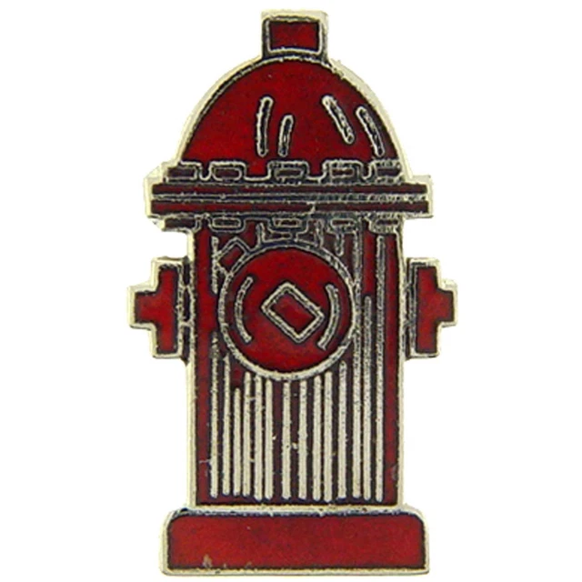 Fire Hydrant Pin Red 1"