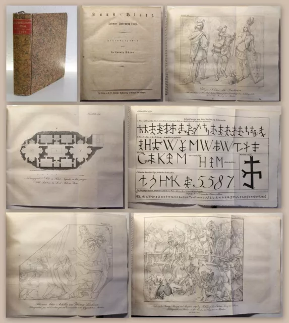 Schorn Menzel Sammelband 3 Zeitschriften Kunst Literatur Inteligenz-Blatt 1829