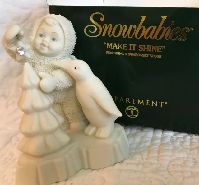 Snowbabies Dept 56 "Make It Shine" 2000 Retired. Star with Swarovski Crystal