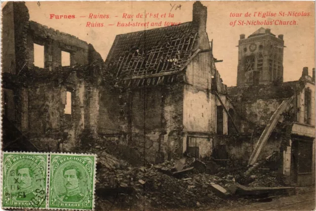 CPA Militaire, Furnes - Ruines - Rue de l'Est (278246)