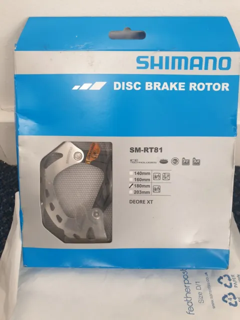 Brandneu in Originalverpackung Shimano Deore XT SM-RT81-M Center Lock Rotor 180 mm Ice Technologies MTB 1/2